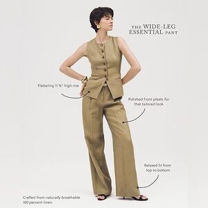 NWT Jcrew Wide-Leg Essential Pant in Tan